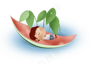 暑假夏日夏季吃西瓜