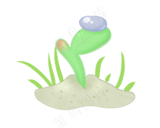 漂亮的嫩芽手绘车好