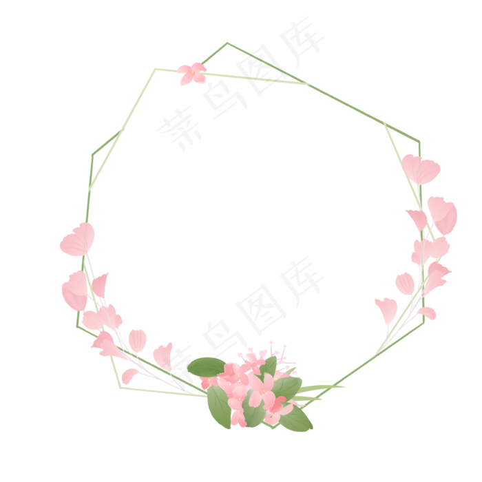 春天美丽水彩花环边框