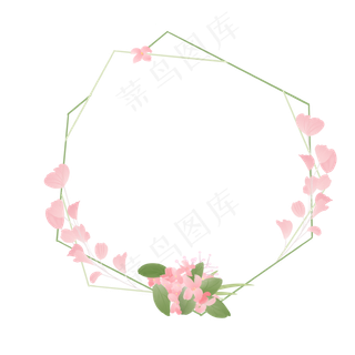 春天美丽水彩花环边框