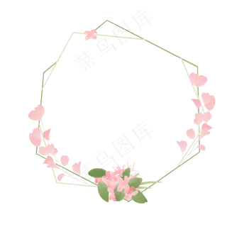 春天美丽水彩花环边框