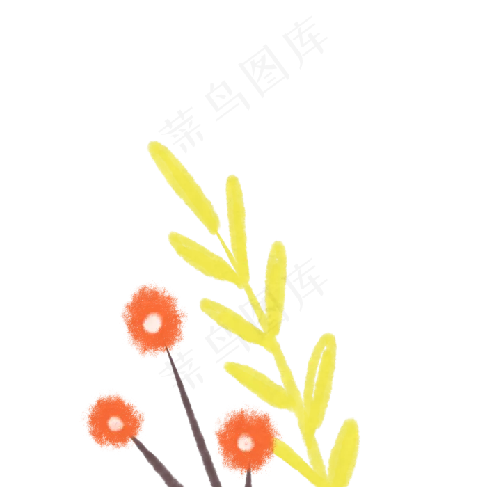 卡通植物装饰下载(2000X2000(DPI:300))psd模版下载