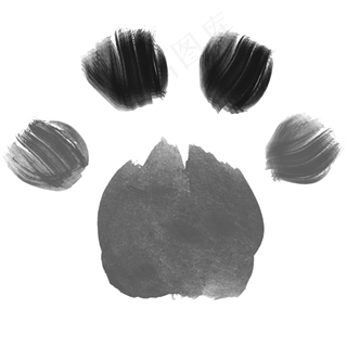 水墨猫抓印,免抠元素 水墨猫抓印,免抠元素