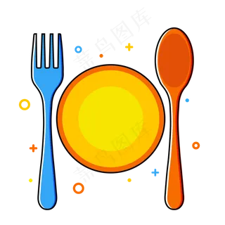 刀叉和盘子,免抠元素