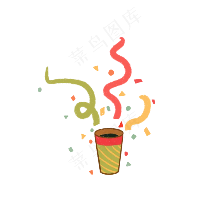 儿童节彩带手绘素材(2000X2000(DPI:300))psd模版下载