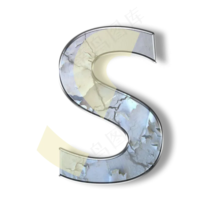 破旧裂纹墙壁PSD字母S(3000X3000(DPI:300))psd模版下载