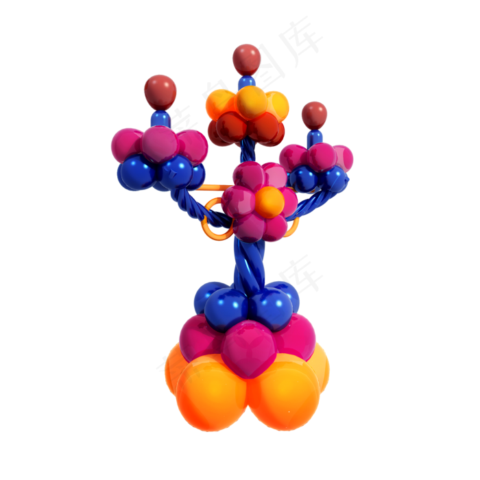 质感造型气球png图