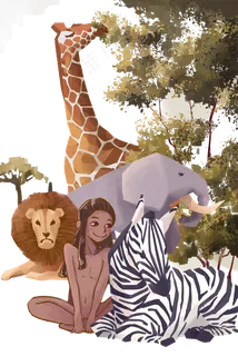 保护动物非洲草原自然生态和谐,免抠元素