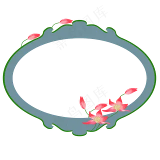 荷花边框png素材