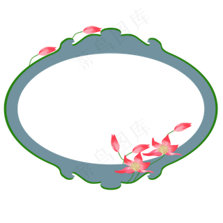 荷花边框png素材