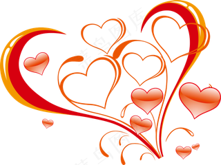 心形抽象画面高清免抠素材