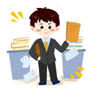 卡通父亲西装领带PNG素材