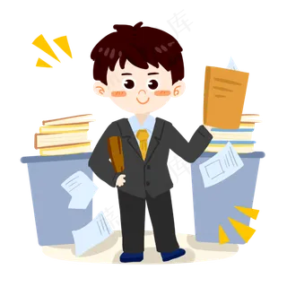 卡通父亲西装领带PNG素材