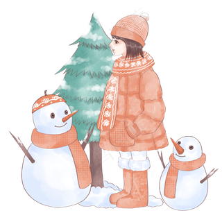 冬季漂亮的小女孩,免抠元素