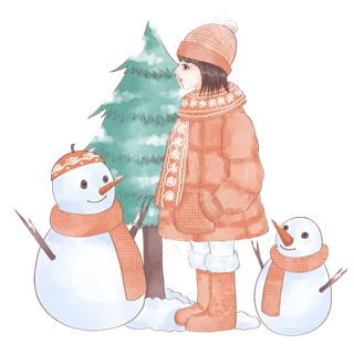 冬季漂亮的小女孩,免抠元素