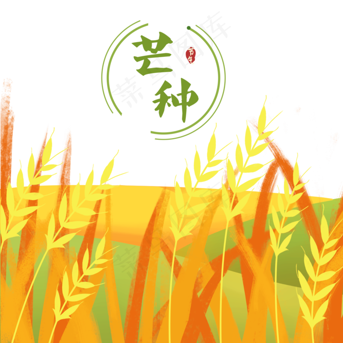 芒种节气稻谷元素(2000X2000(DPI:300))psd模版下载