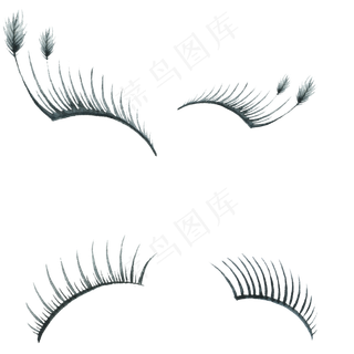 女生水彩化妆假睫毛,免抠元素