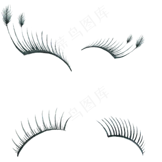 女生水彩化妆假睫毛,免抠元素