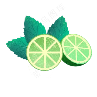 青柠檬和柠檬叶图片素材