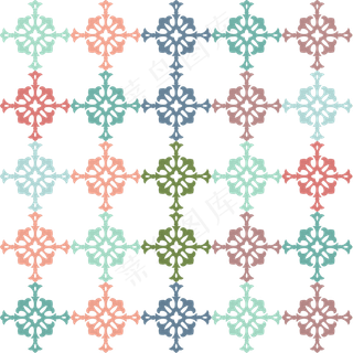 中国风古典团花对称底纹