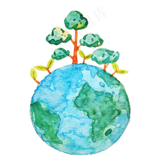 绿色的树木和地球