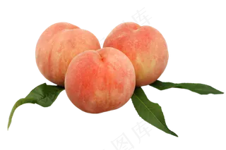 三个桃子实物,免抠元素