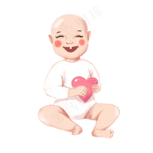 母亲节抱着爱心的婴儿