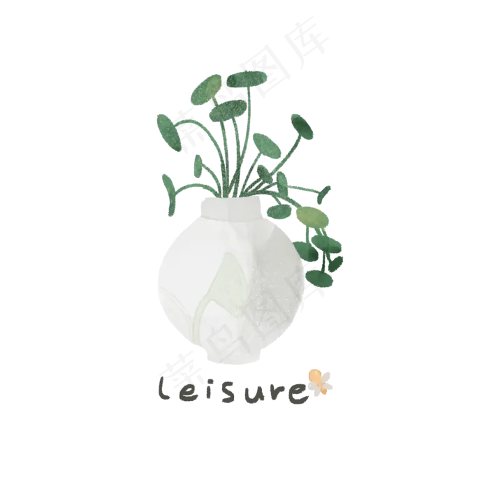 ins风盆栽植物手绘水彩风(2000X2000(DPI:300))psd模版下载