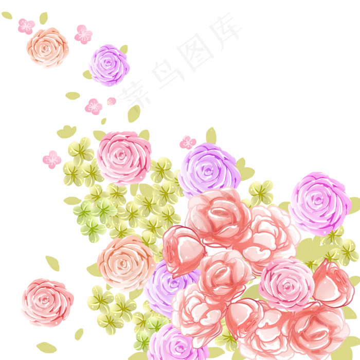 唯美花卉免抠素材(2000*2000px 300 dpi )psd模版下载