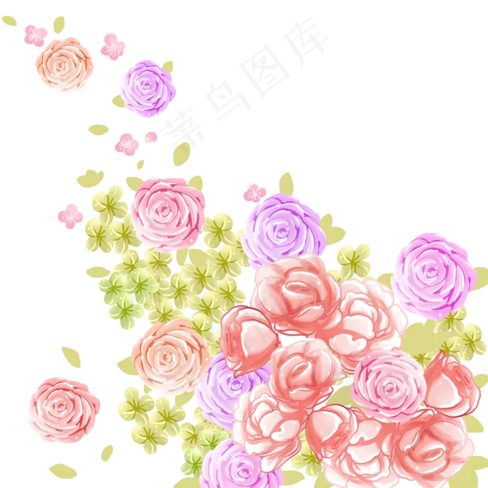 唯美花卉免抠素材(2000*2000px 300 dpi )psd模版下载