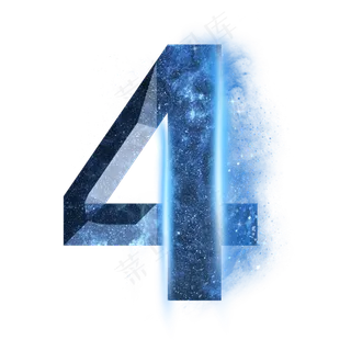 炫酷蓝色星空星辰数字4
