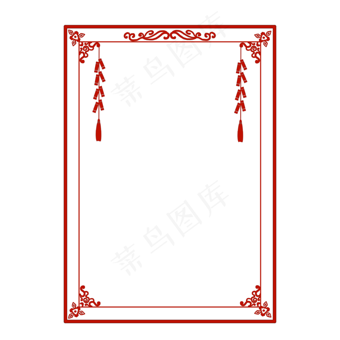 古典中国风新年红色边框png免费下,免抠元素(2000*2000px 300 dpi )psd模版下载