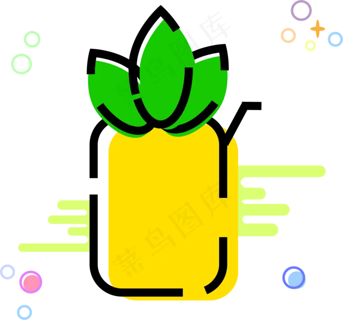 夏季MBE黄色水果图标(2000X2000(DPI:300))ai矢量模版下载