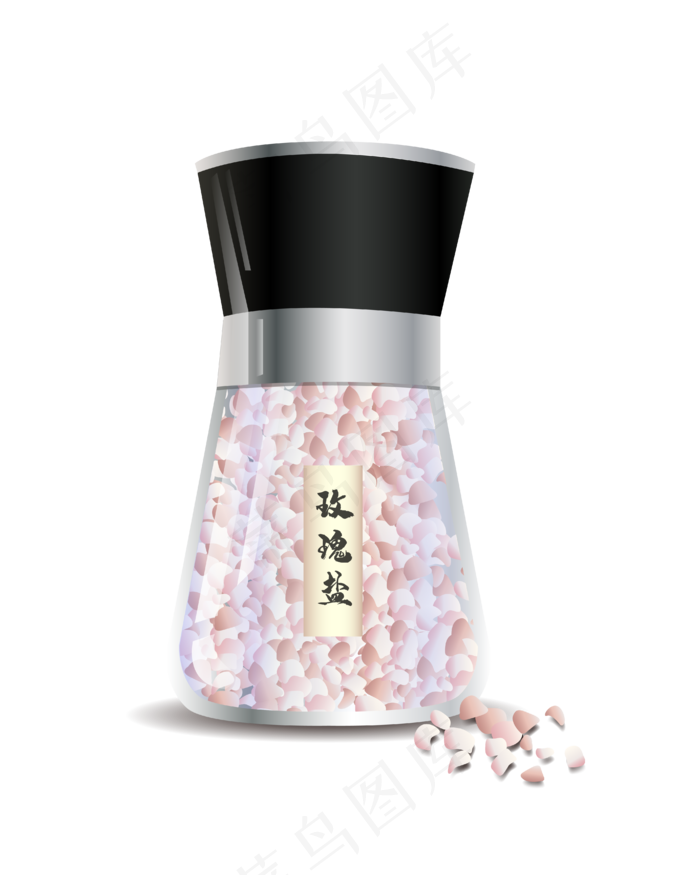 玻璃罐玫瑰盐(4167*5208px 300 dpi )ai矢量模版下载