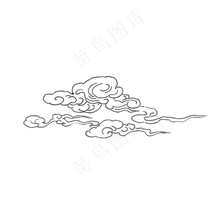 中国风白描祥云元素,免抠元素(2000*2000px 300 dpi )psd模版下载