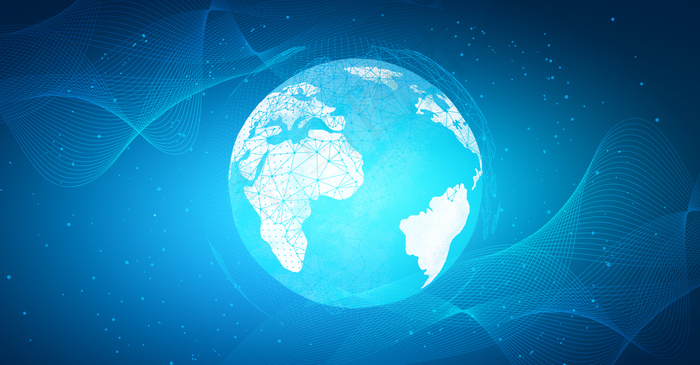 全球化科技数据蓝色背景