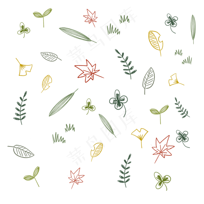 卡通迷你印花图案,免抠元素