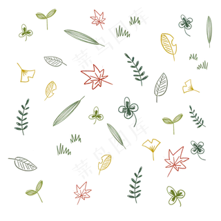 卡通迷你印花图案,免抠元素