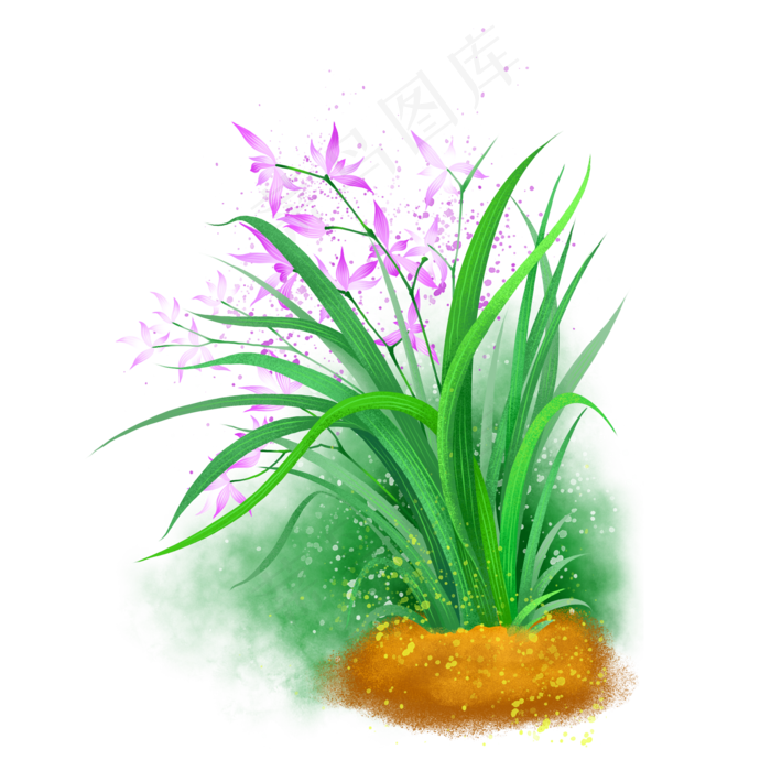 水墨水仙花卉(2000X2000(DPI:300))psd模版下载