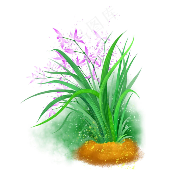 水墨水仙花卉(2000X2000(DPI:300))psd模版下载