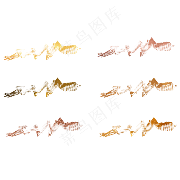 彩色金粉金箔笔刷(2000*2000px 300 dpi )ai矢量模版下载