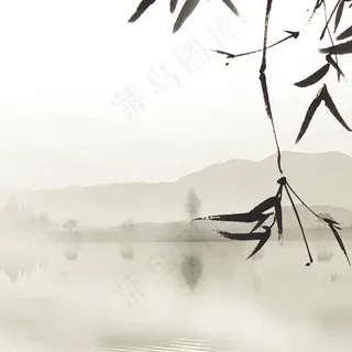 古风白色水墨山水淡雅泼墨电商主图 古风白色水墨山水淡雅泼墨电商主图