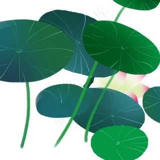 绿色创意植物荷叶元素