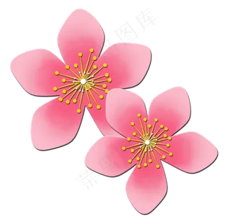 一朵粉色桃花矢量素材