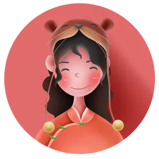 鼠年女孩头像,免抠元素