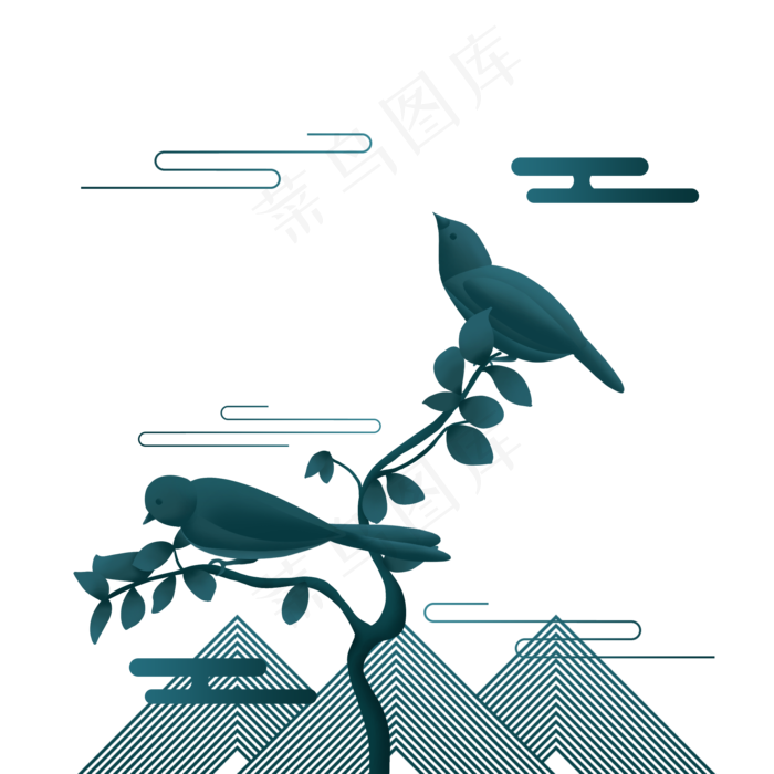 中国风新中式花鸟