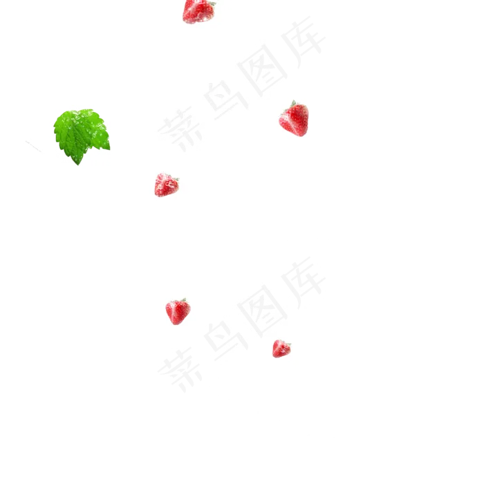 清新草莓冰块冰晶元素(3000X3000(DPI:300))psd模版下载
