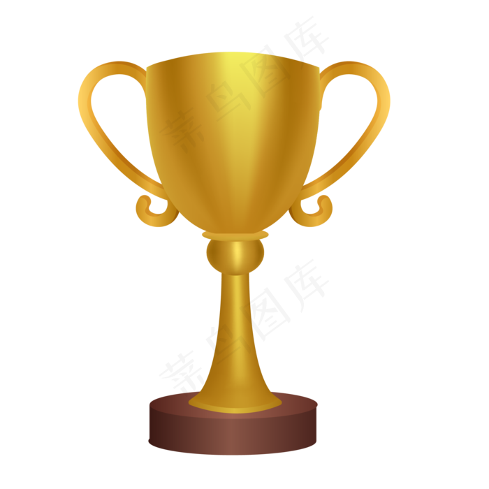 手绘金色的奖杯插画