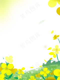 春天春花黄花美景装饰边框清明节 春天春花黄花美景装饰边框清明节