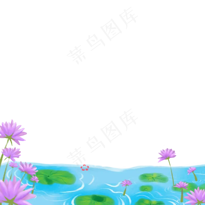 蓝色的池塘免抠图(2000X2000(DPI:300))psd模版下载